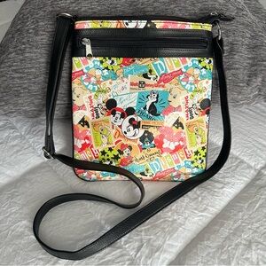 Disney Parks Exclusive Mickey Mouse Classic Collage Pattern Crossbody Handbag